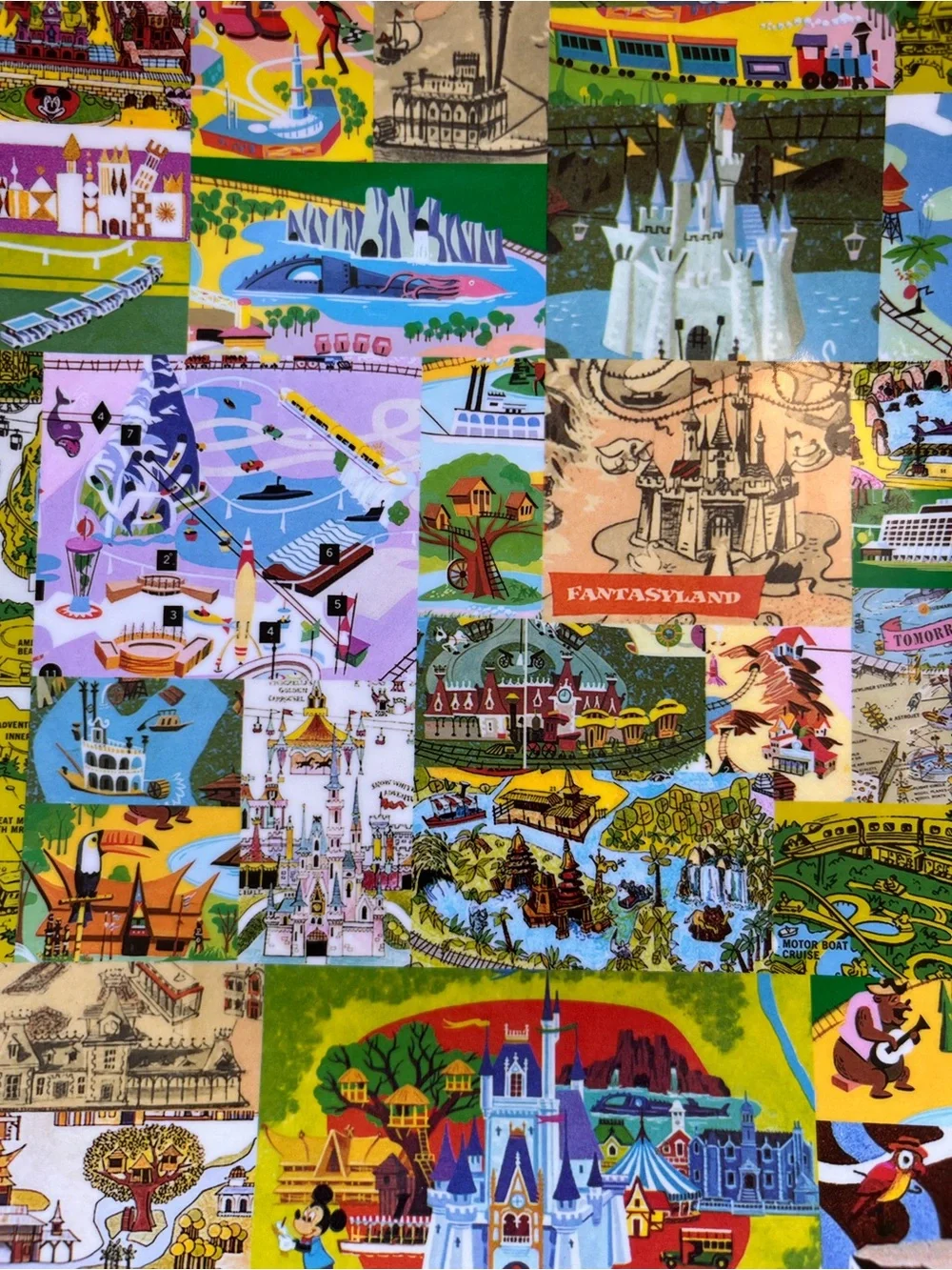 Disney Parks Retro Art Melamine Plates-set of two